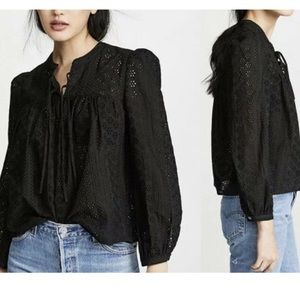 Madewell Eyelet Double-Tie Peasant Top